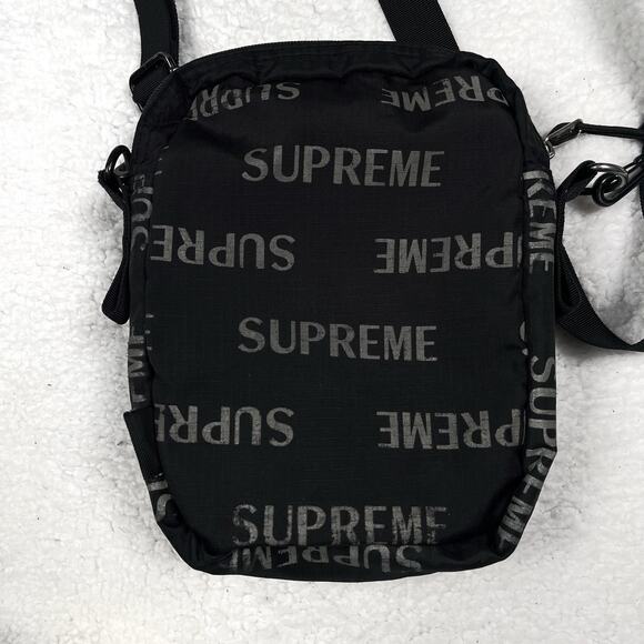 Rare Authentic Supreme FW16 3M Reflective Repeat Black Shoulder Bag Streetwear - Picture 4 of 16